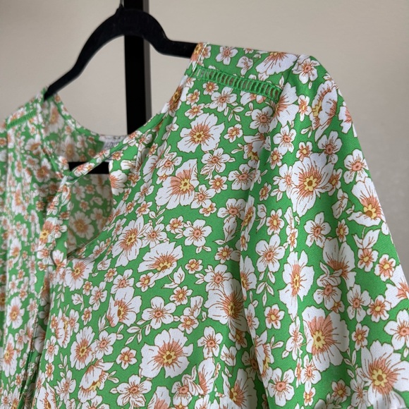 Romantic Pink Floral Medium Fairy Ruffle Feminine Cottagecore Spring Office Top - Picture 8 of 10